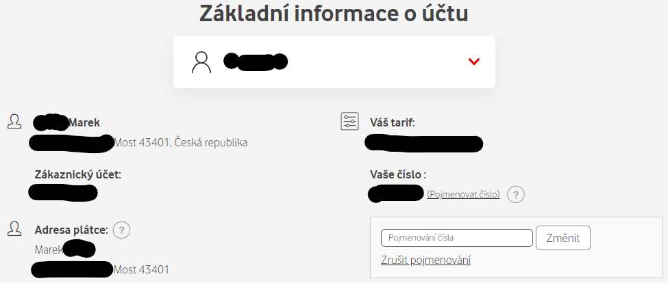 Jak pojmenovat číslo Vodafone?